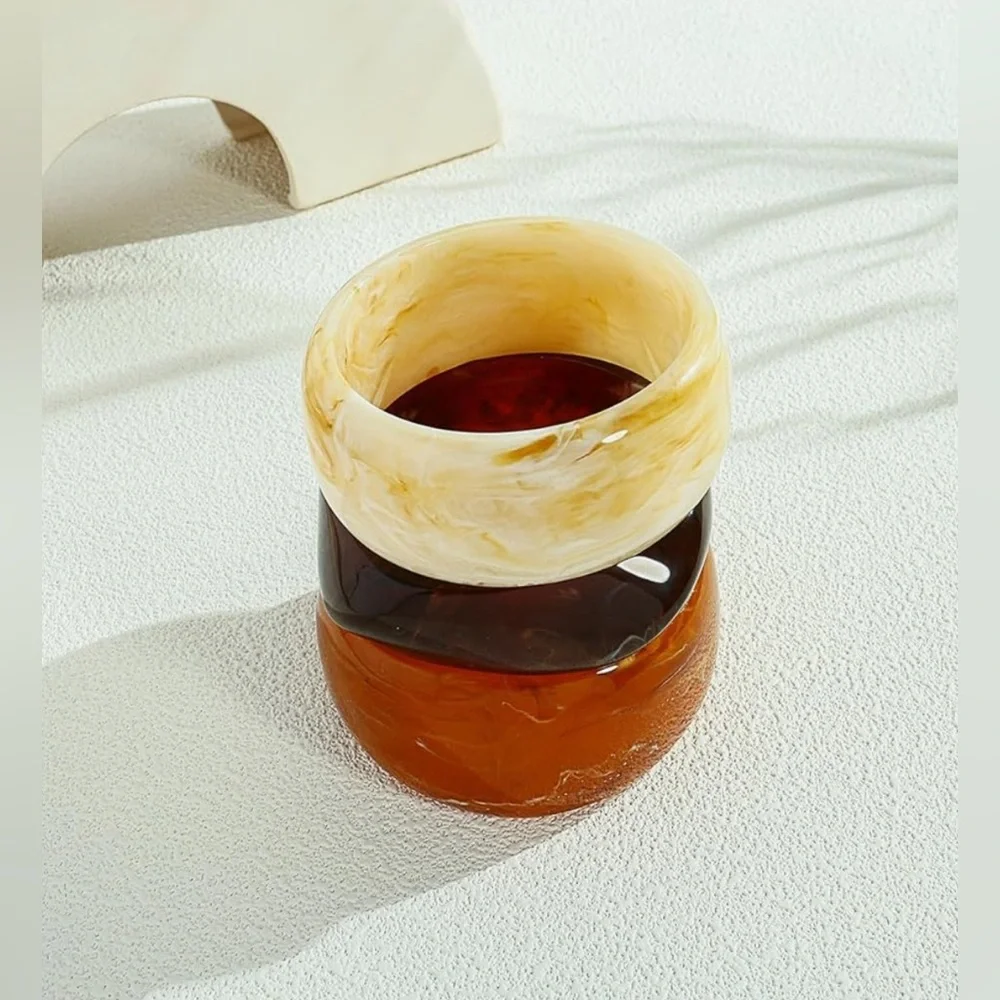 Acrylic Resin Bracelet Set - Trendy Fall Chunky Bangle Bracelets Fashion - Picture 5 of 5